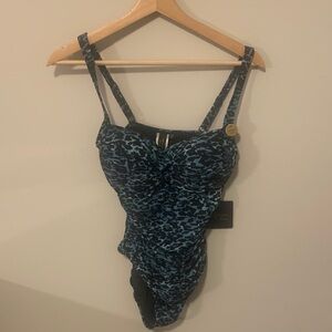 Stylish Blue Patterned Women's Swimsuit